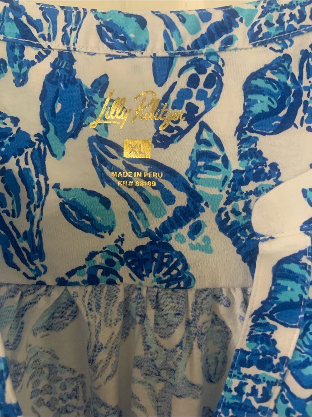 Lilly Pulitzer White and Blue Floral V-Neck Shift Dress, NWOT - Picture 2 of 5